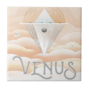 Retro Space Poster-observatoriet i solsystemet Kakelplatta