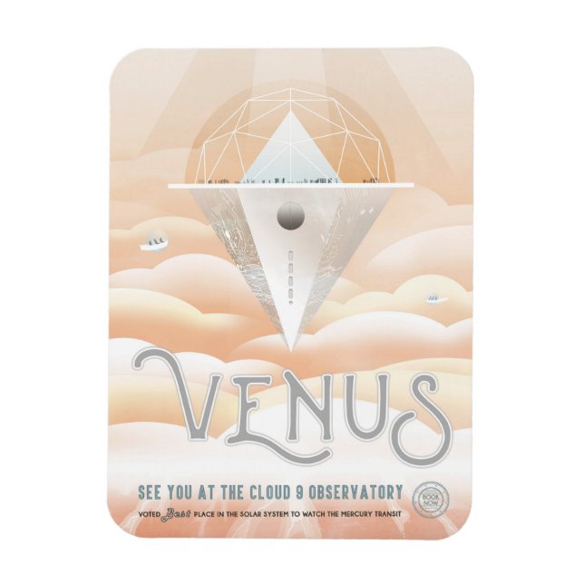 Retro Space Poster-observatoriet i solsystemet Magnet (Vertikal)