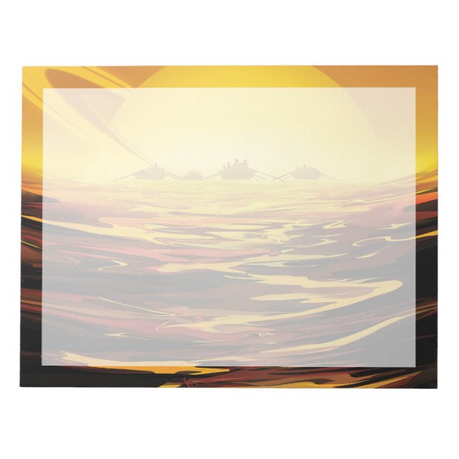 Retro Space Poster-Saturns största Måne, Titan. Anteckningsblock (Framsida)