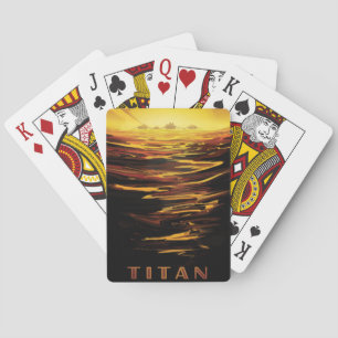 Retro Space Poster-Saturns största Måne, Titan. Casinokort