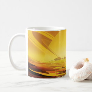Retro Space Poster-Saturns största Måne, Titan. Kaffemugg