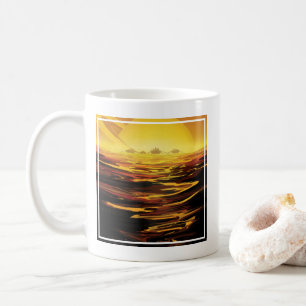 Retro Space Poster-Saturns största Måne, Titan. Kaffemugg