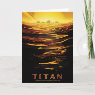 Retro Space Poster-Saturns största Måne, Titan. Kort