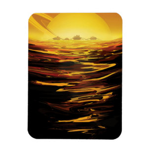 Retro Space Poster-Saturns största Måne, Titan. Magnet