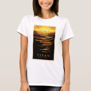 Retro Space Poster-Saturns största Måne, Titan. T Shirt