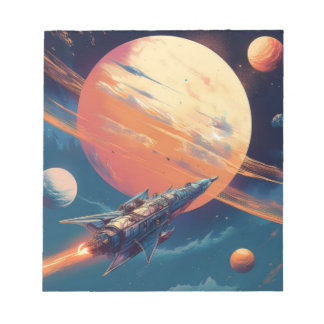 Retro Space-prospektering Poster Anteckningsblock