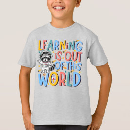 Retro Space Raccoon Learning är ur världen T Shirt