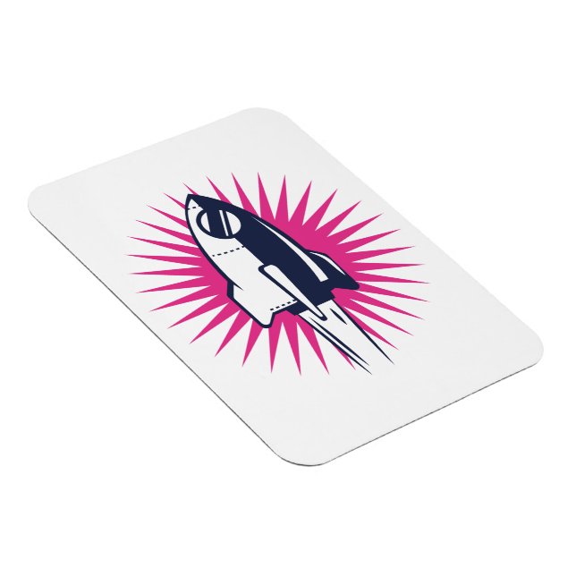 Retro Space Rocket Magnet (Högersidan)