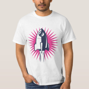 Retro Space Rocket T Shirt