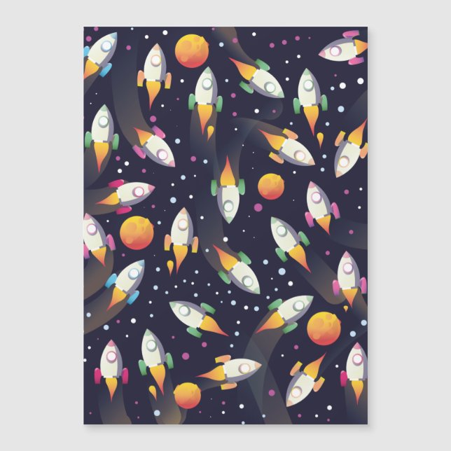 Retro Space Rockets mönster. (Framsida)