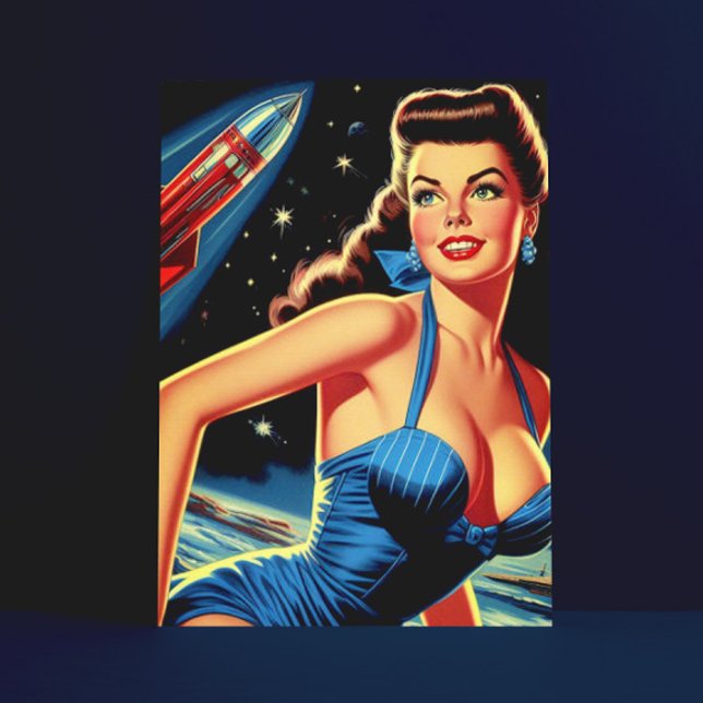 Retro Space-stift Vykort (Skapare uppladdad)