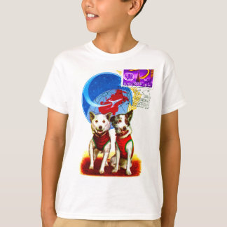 RETRO SPACE TRAVEL HUND ASTRONAUUTS TEE