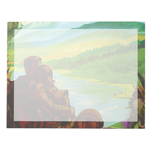 Retro Space Travel Poster-An Earth Science Uppdrag Anteckningsblock (Framsida)