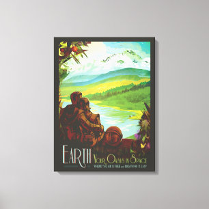 Retro Space Travel Poster-An Earth Science Uppdrag Canvastryck