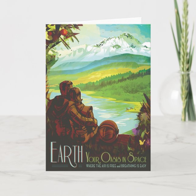 Retro Space Travel Poster-An Earth Science Uppdrag Kort (Framsida)