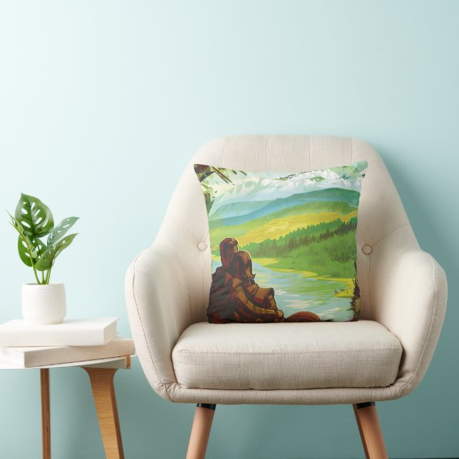 Retro Space Travel Poster-An Earth Science Uppdrag Kudde (Stol)