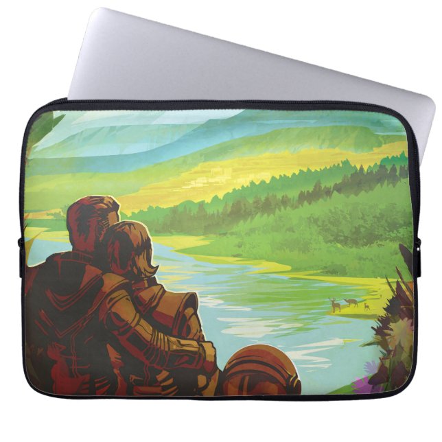 Retro Space Travel Poster-An Earth Science Uppdrag Laptop Fodral (Framsidan)