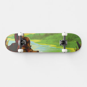Retro Space Travel Poster-An Earth Science Uppdrag Mini Skateboard Bräda 18,5 Cm