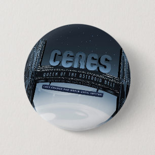 Retro Space Travel Poster-Dwarf Planet Ceres. Knapp