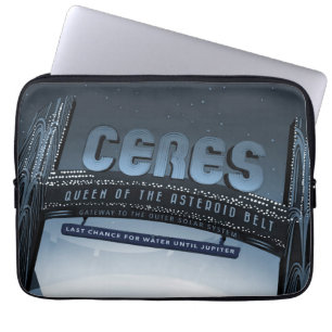 Retro Space Travel Poster-Dwarf Planet Ceres. Laptop Fodral