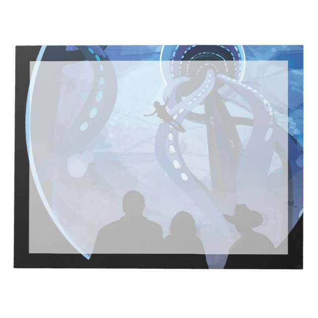 Retro Space Travel Poster-Jupiters Måne Europa. Anteckningsblock (Framsida)