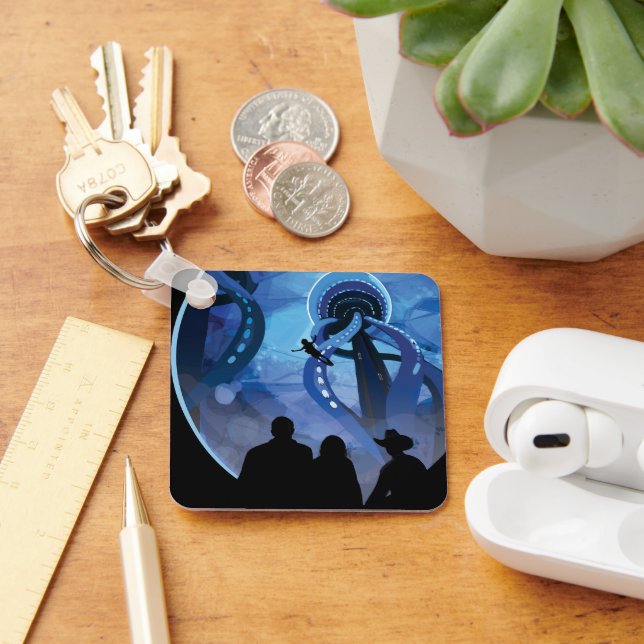 Retro Space Travel Poster-Jupiters Måne Europa. Nyckelring (Skrivbord)