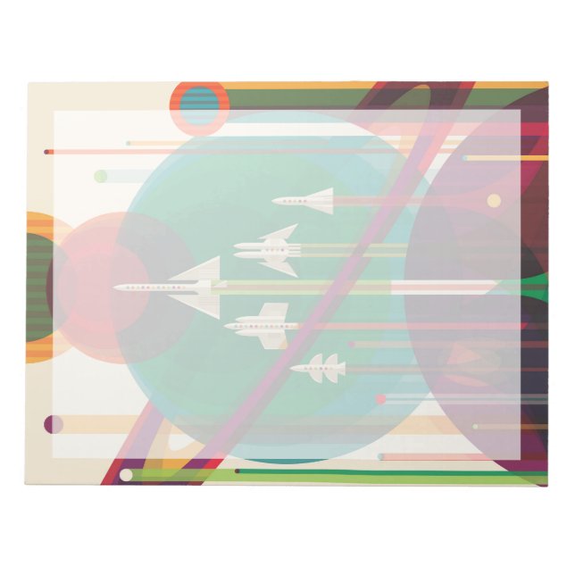 Retro Space Travel Poster - Solar System Grand Tou Anteckningsblock (Framsida)