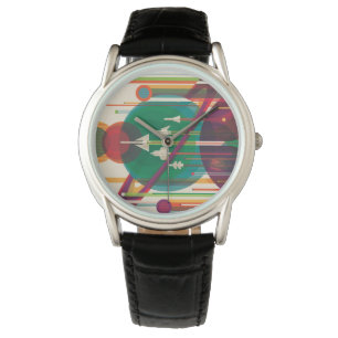 Retro Space Travel Poster - Solar System Grand Tou Armbandsur