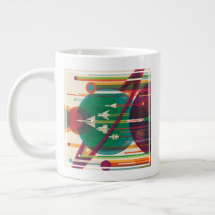 Retro Space Travel Poster - Solar System Grand Tou Jumbo Mugg