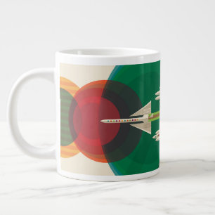 Retro Space Travel Poster - Solar System Grand Tou Jumbo Mugg