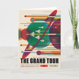 Retro Space Travel Poster - Solar System Grand Tou Kort
