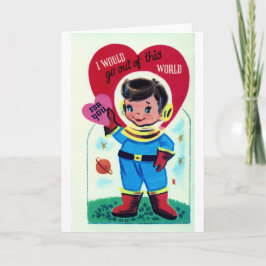 Retro Space Valentine Helgkort