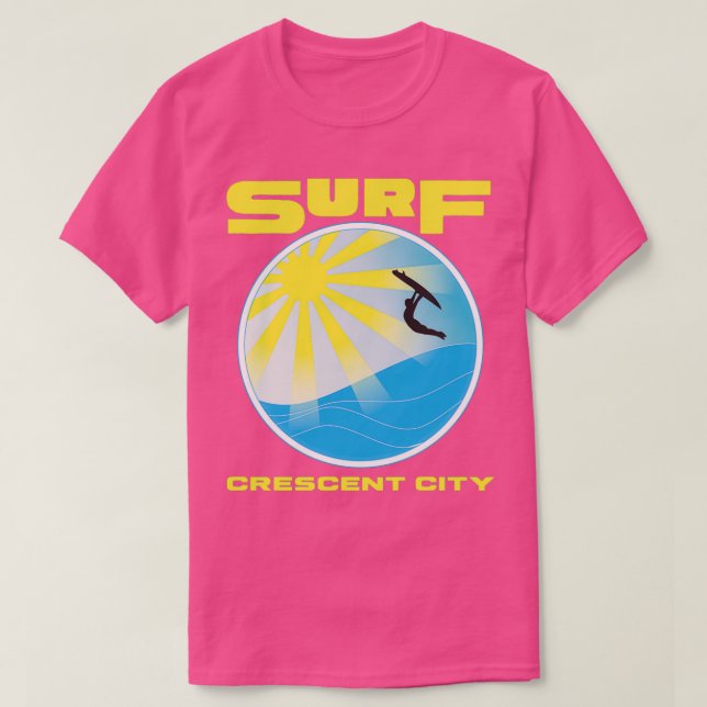 Retro SpaceAge Surfa Crescent City California Yell T Shirt (Design framsida)