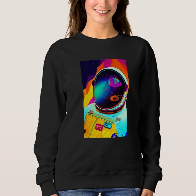 Retro Spaceman Astronaut Vintage Psychedelic Tripp T Shirt (Framsida)