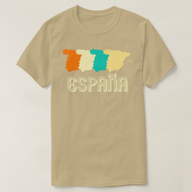 Retro Spanien Karta T Shirt (Design framsida)