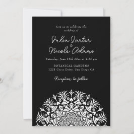 Retro Spanish Abstract Floral Mandala Wedding Inbjudningar