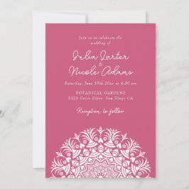 Retro Spanish Abstract Floral Mandala Wedding Inbjudningar
