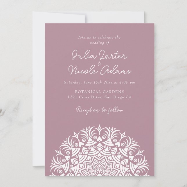 Retro Spanish Abstract Floral Mandala Wedding Inbjudningar (Framsida)
