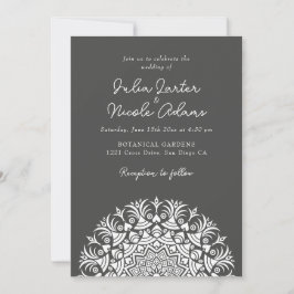 Retro Spanish Abstract Floral Mandala Wedding Inbjudningar