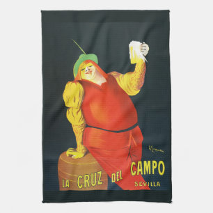 Retro spansk ölreklam Hem Bar Väggdekor Kökshandduk