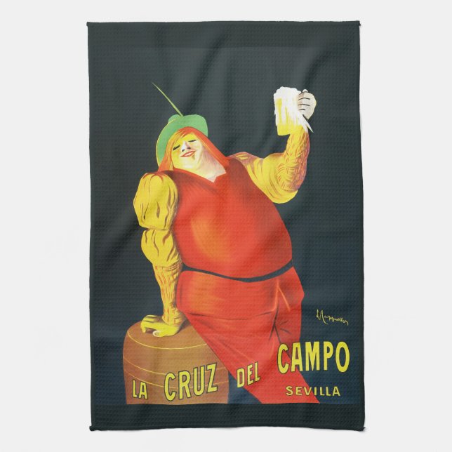 Retro spansk ölreklam Hem Bar Väggdekor Kökshandduk (Vertikal)