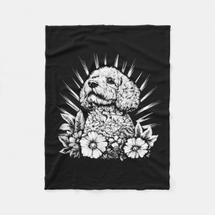 Retro Spanska Vatten Hund älskare Tattoo Stil _1 Fleecefilt