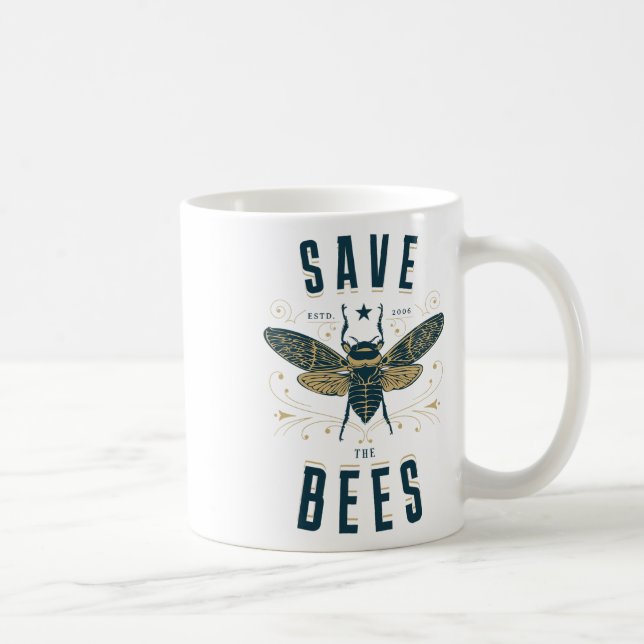 Retro Spara Bes Apiary Shirt Bee Biodling Öar Kaffemugg (Höger)