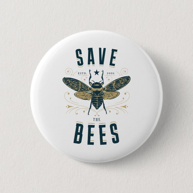 Retro Spara Bes Apiary Shirt Bee Biodling Öar Knapp (Framsida)