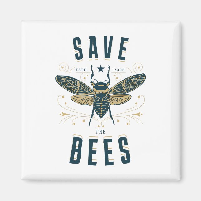 Retro Spara Bes Apiary Shirt Bee Biodling Öar Magnet (Framsidan)