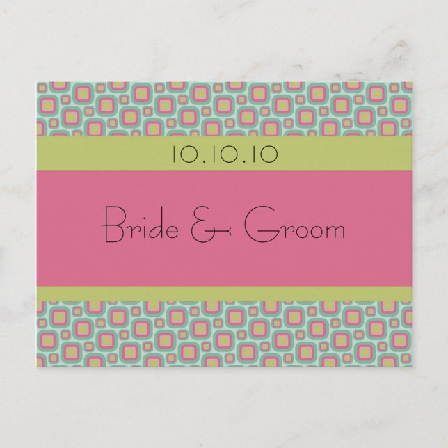 Retro Spara Datum Meddelande Vykort (Framsida)