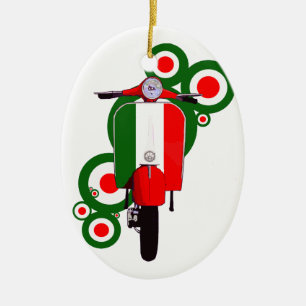Retro sparkcykel för modkonstitalienare julgransprydnad keramik