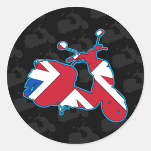 Retro sparkcykelmodklistermärke runt klistermärke