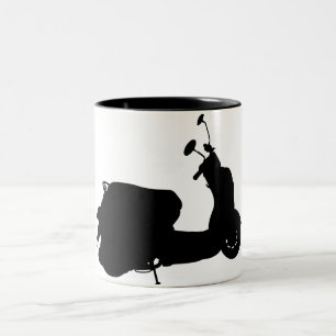 Retro sparkcykelSilhouettemugg Två-Tonad Mugg