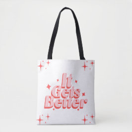 Retro Sparkle Typografi Tote  Tygkasse